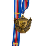 ALL SPORTS TROPHY 2ND MEDAL --- ANTIQUE GOLD (Item #63-116) - Image 2