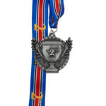 ALL SPORTS TROPHY 2ND MEDAL --- ANTIQUE SILVER (Item #63-113) - Image 2