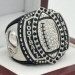 5 STAR LEGACY FOOTBALL FINALIST RING --- BLACK BODY, SILVER SIDES (Item #51-145)