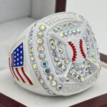 HOME PLATE CHAMPION RING --- WHITE BODY, PRISMATIC STONES, CREAM PAINT (Item #50-232)