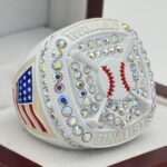 HOME PLATE FINALIST RING --- WHITE BODY, PRISMATIC STONES, CREAM PAINT (Item #50-229)