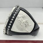5 STAR LEGACY FOOTBALL FINALIST RING --- BLACK BODY, SILVER SIDES (Item #51-145) - Image 2