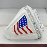 HOME PLATE CHAMPION RING --- WHITE BODY, PRISMATIC STONES, CREAM PAINT (Item #50-232) - Image 2