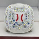 HOME PLATE CHAMPION RING --- WHITE BODY, PRISMATIC STONES, CREAM PAINT (Item #50-232) - Image 4
