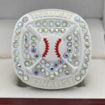 HOME PLATE FINALIST RING --- WHITE BODY, PRISMATIC STONES, CREAM PAINT (Item #50-229) - Image 3