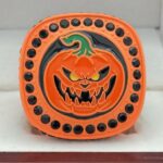 JACK O' LANTERN PARTICIPATION RING --- NEON ORANGE BODY (Item #36-133) - Image 3