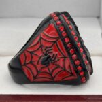 BLACK WIDOW FINALIST RING --- BLACK BODY, RED STONES (Item #36-109) - Image 4
