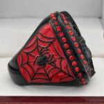 BLACK WIDOW CHAMPION RING --- BLACK BODY, RED STONES (Item #36-112) - Image 4