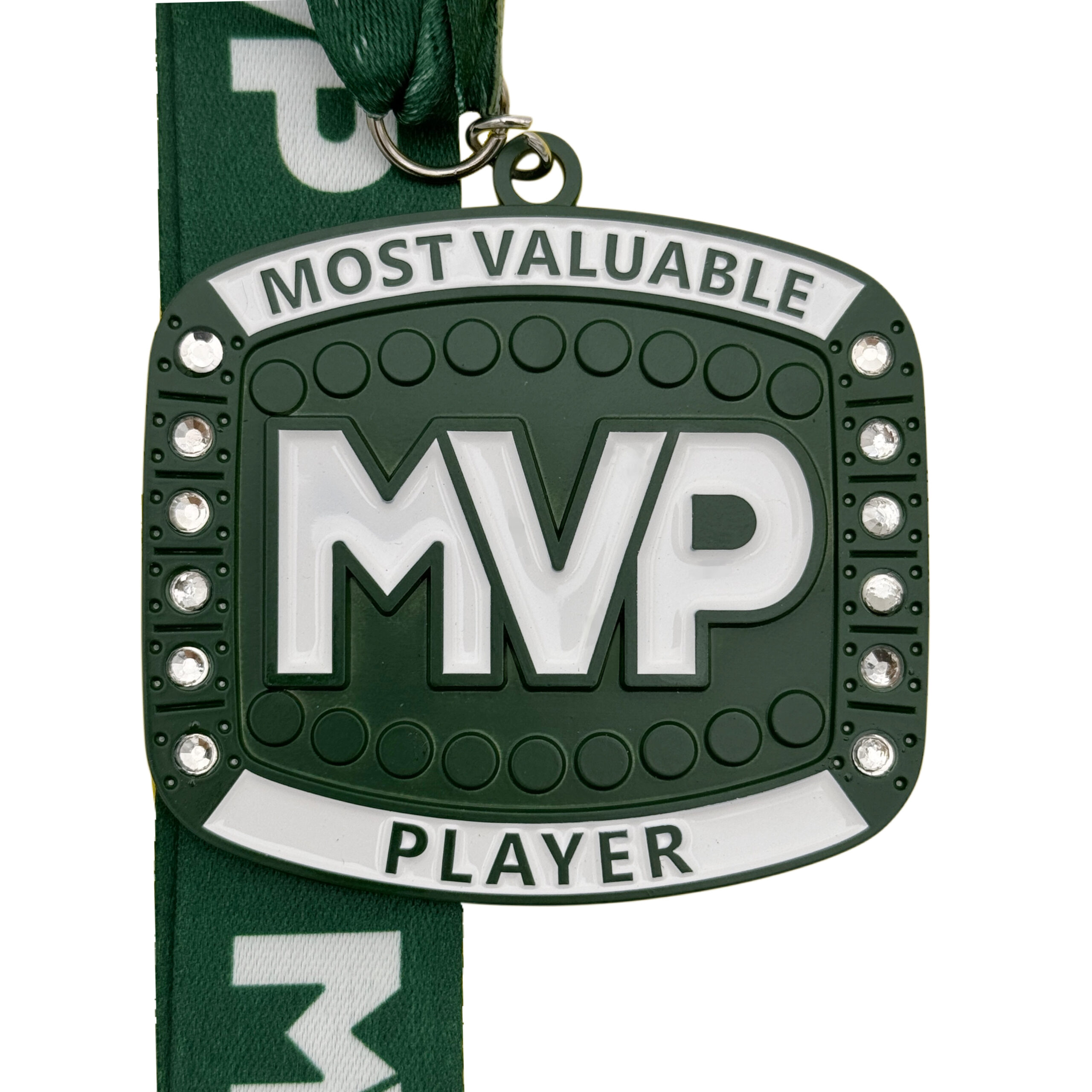 72AFBE21-CA13-47E0-85FC-B7A3617F75D6 DELUXE MVP MEDAL --- DARK GREEN (Item #53-217) - Image 1