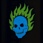 GLOWING SKULL CHAMPION MEDAL --- RED (Item #36-80) - Image 3