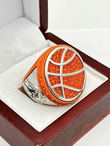 basketball sports ring displayed in a case